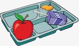 Lunch Tray with an Apple and Juice on it