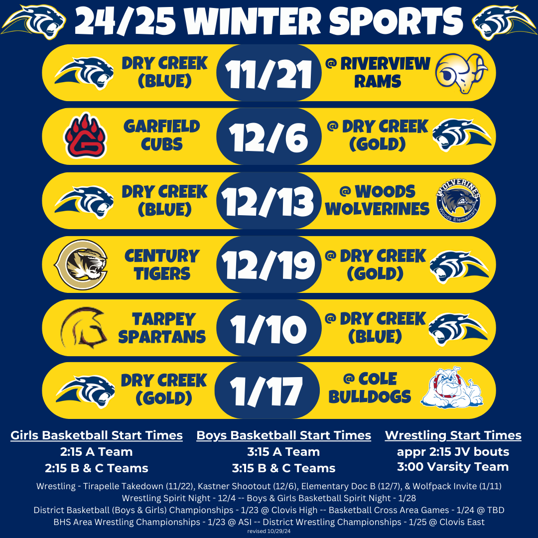 24-25 Winter Sports Schedule