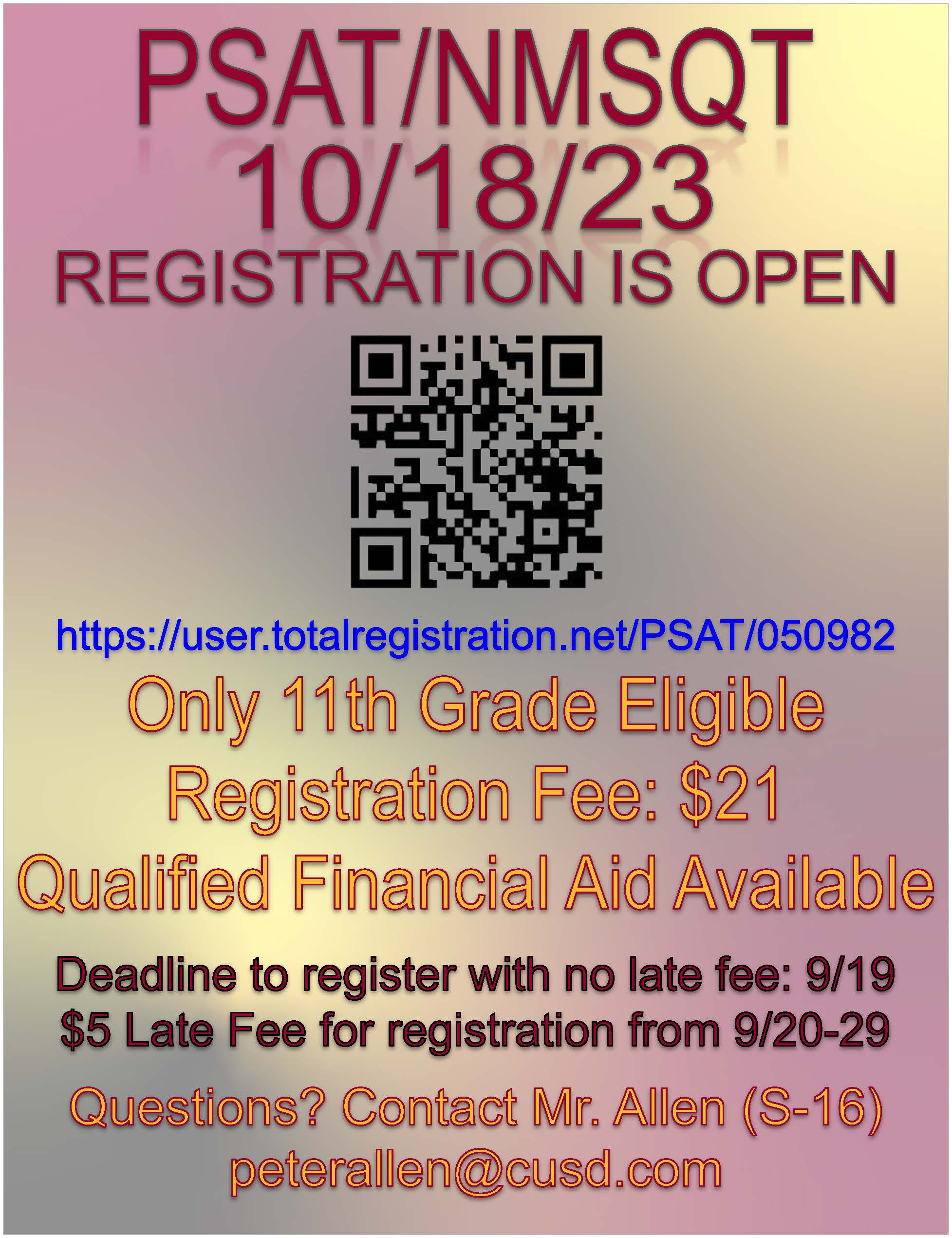 PSAT registration