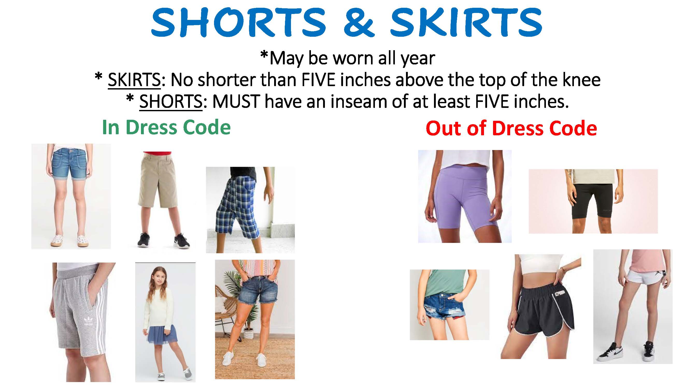 shorts and skirts