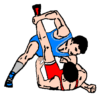 Clip Art of two men wrestling