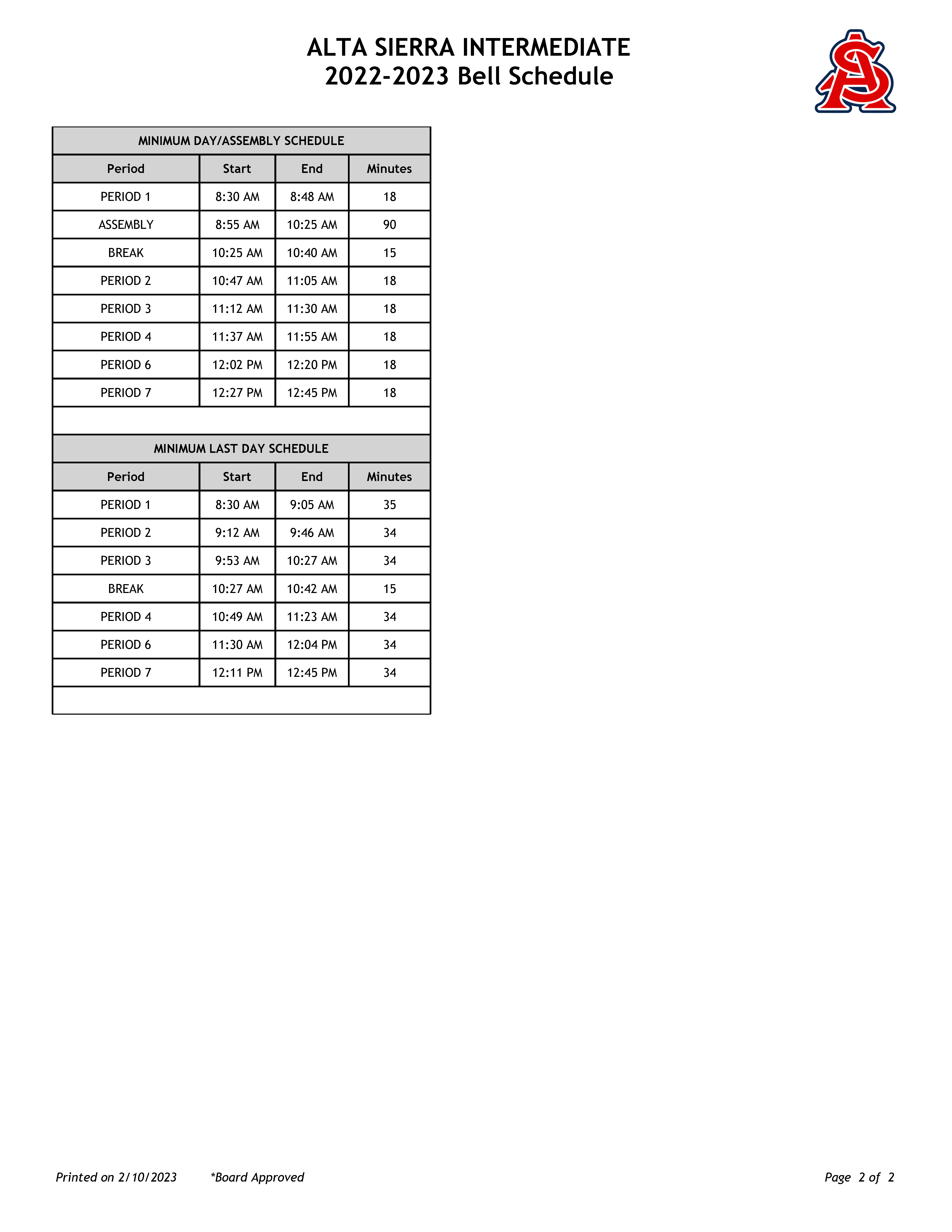 22-23 Page 2 ASI Bell Schedule