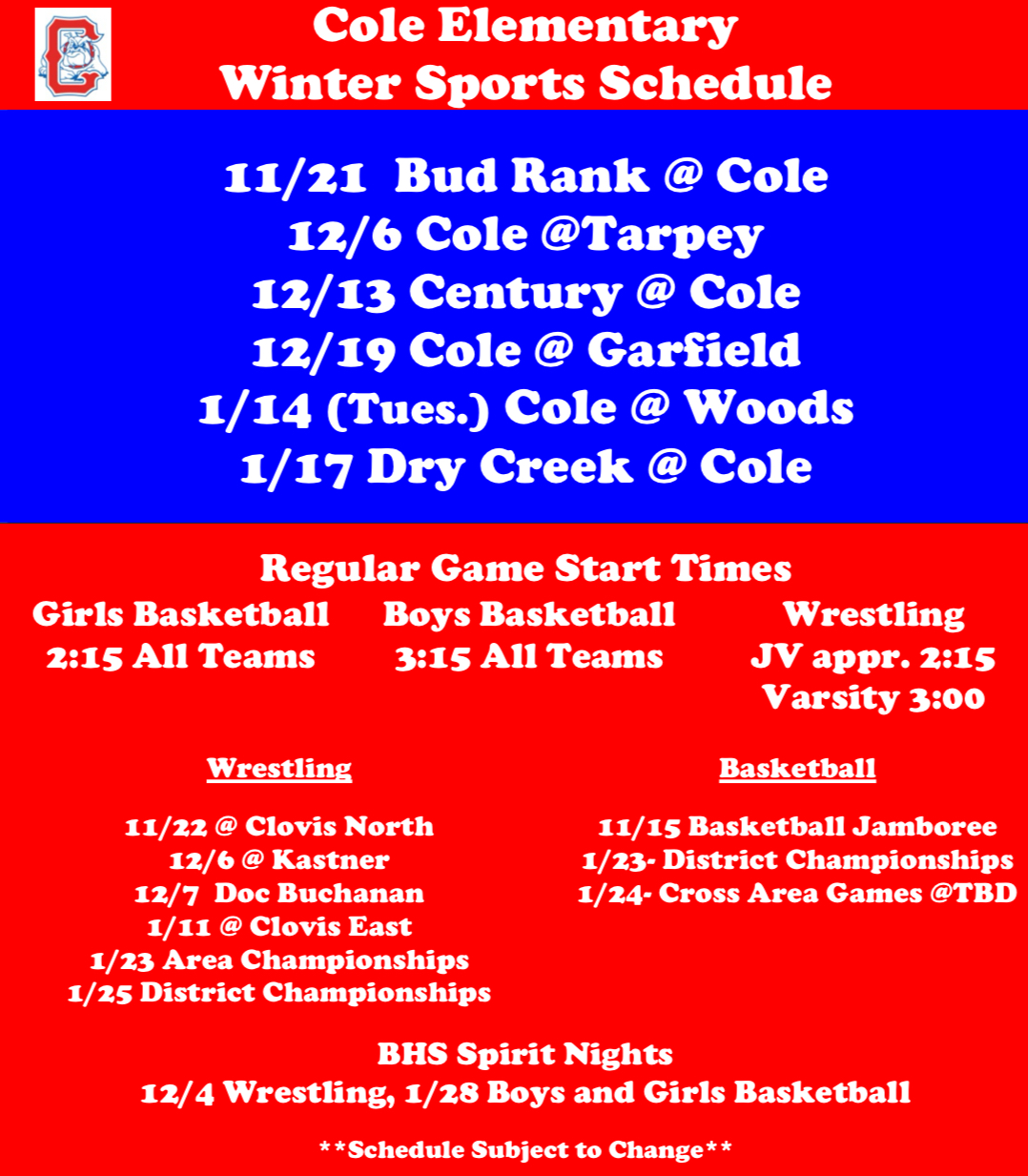 sports schedule