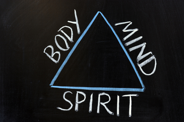 Clip Art of Triangle Mind, body and spirit 
