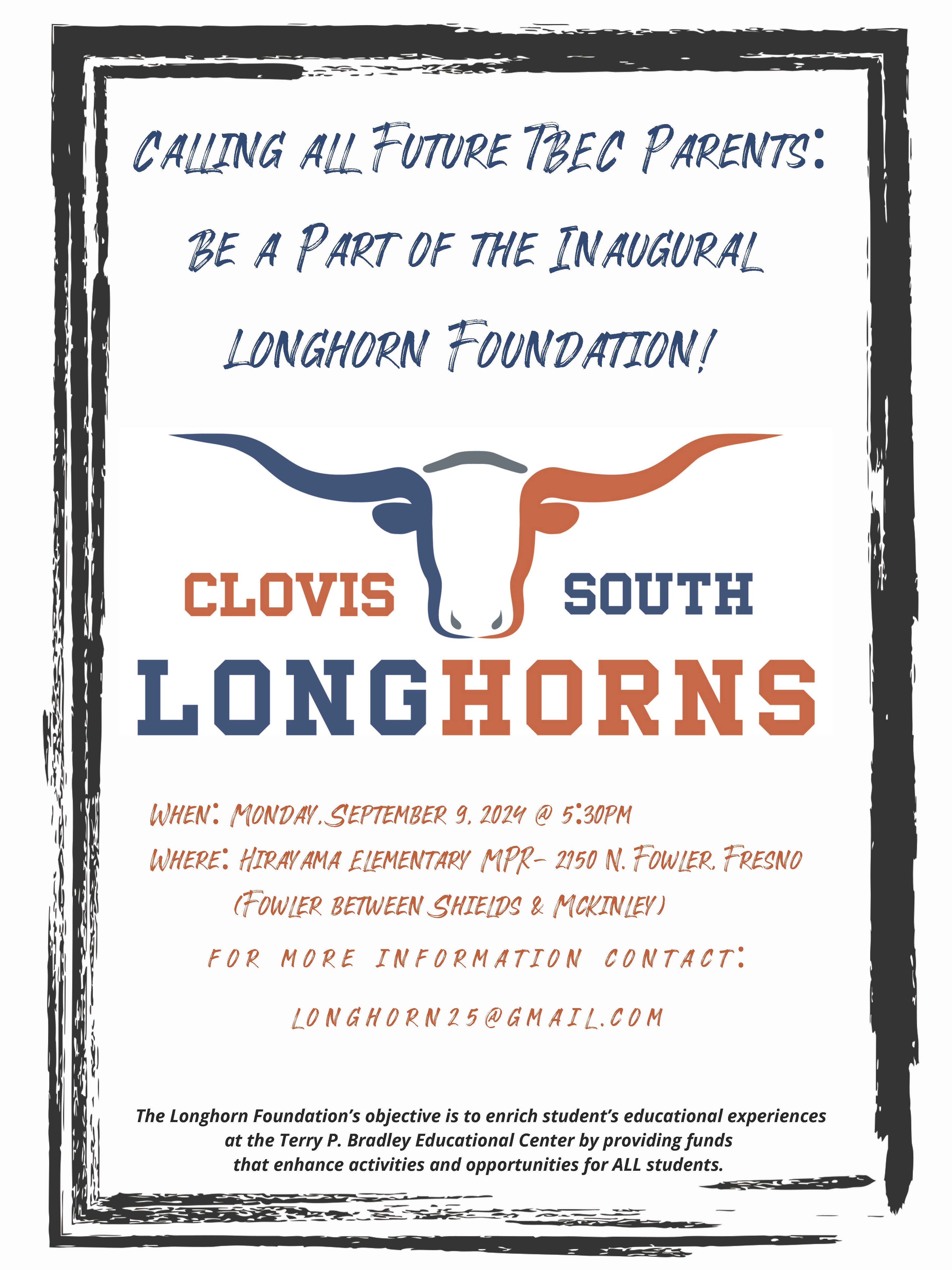 CS Longhorns Foundation Flyer