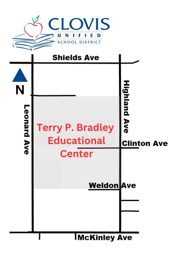 Clovis Unified Map of Location of Terry P. Bradley Educational Center