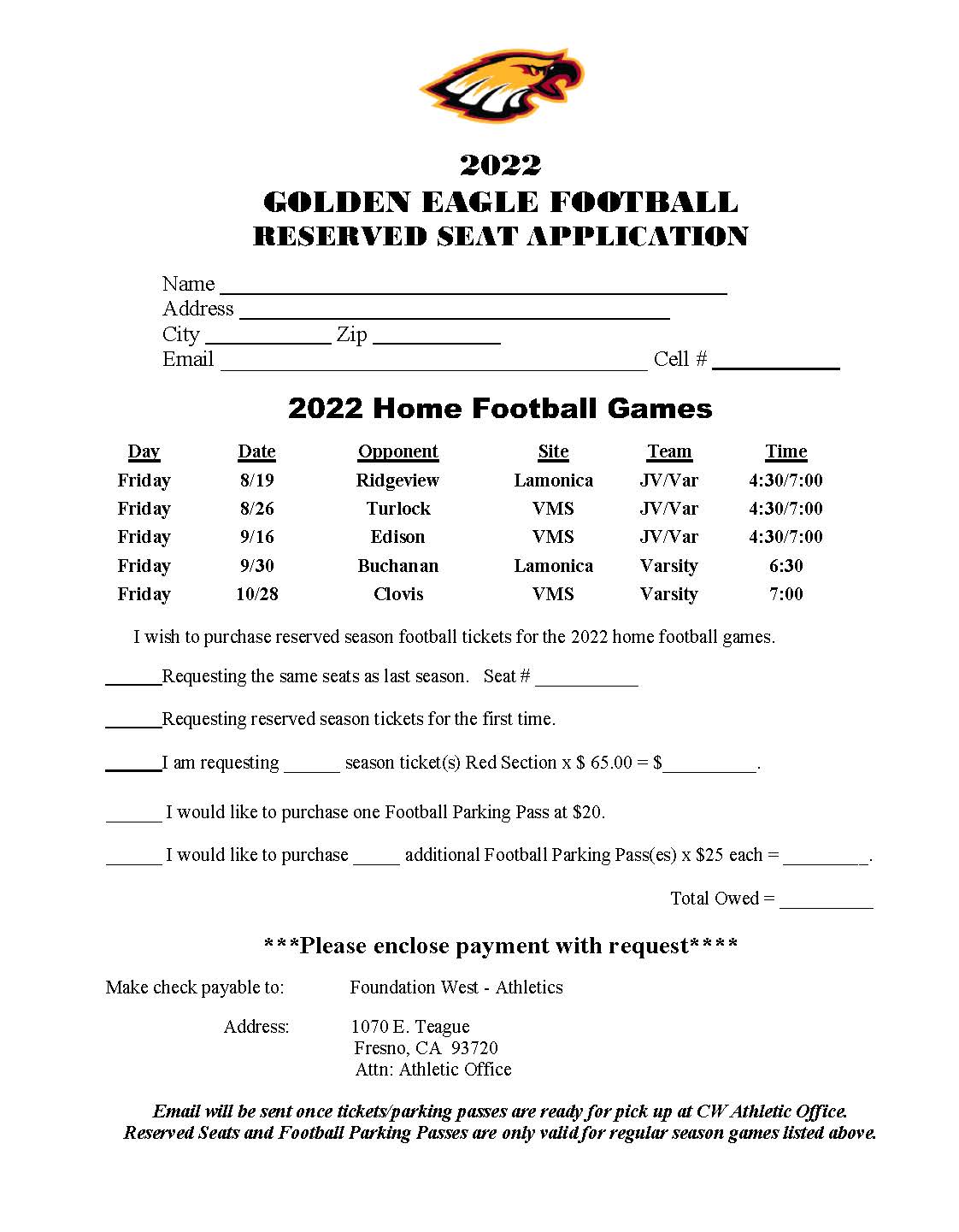 Reserved Football Tickets