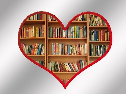 Heart shaped library shelves