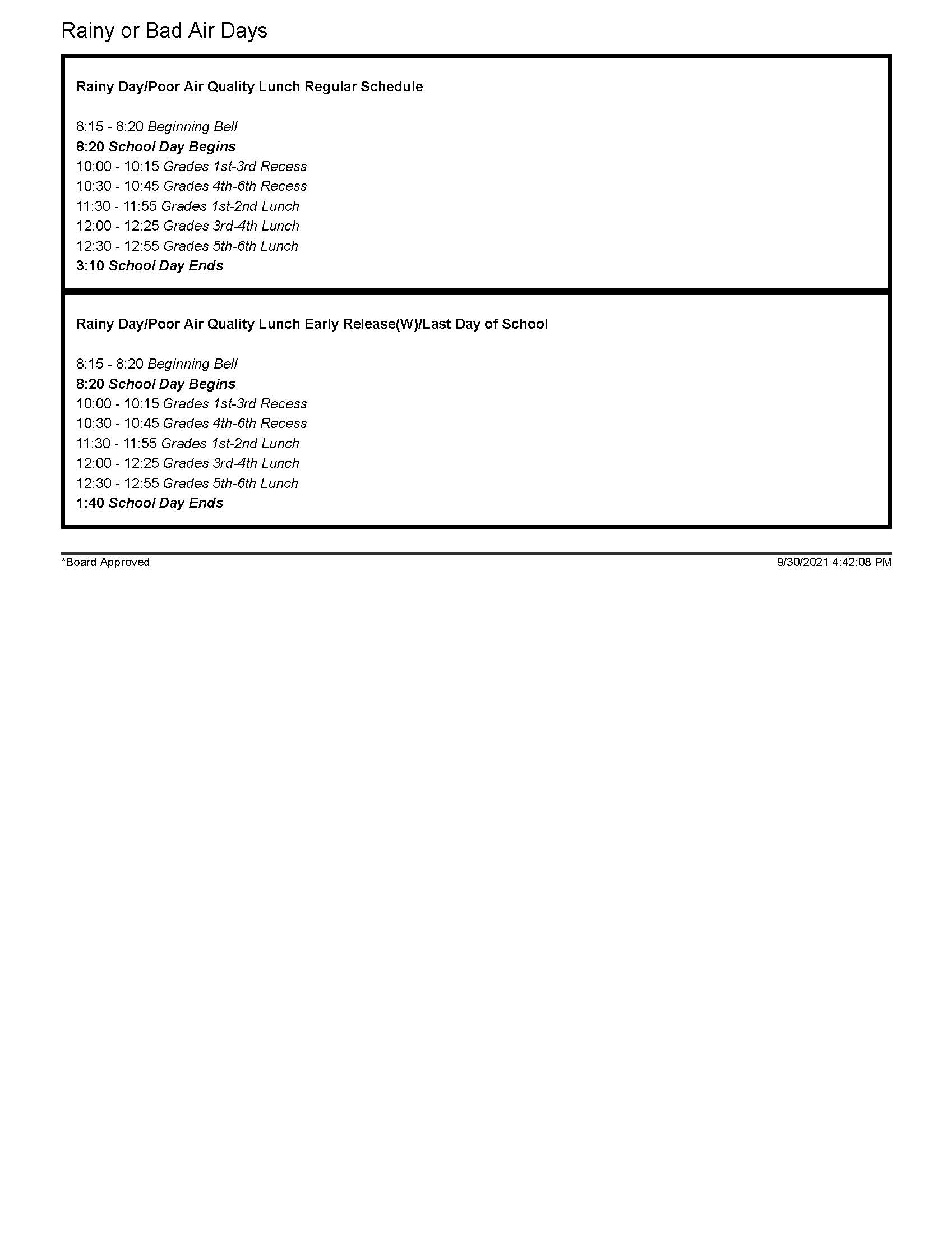 bell schedule –full text downloadable on page