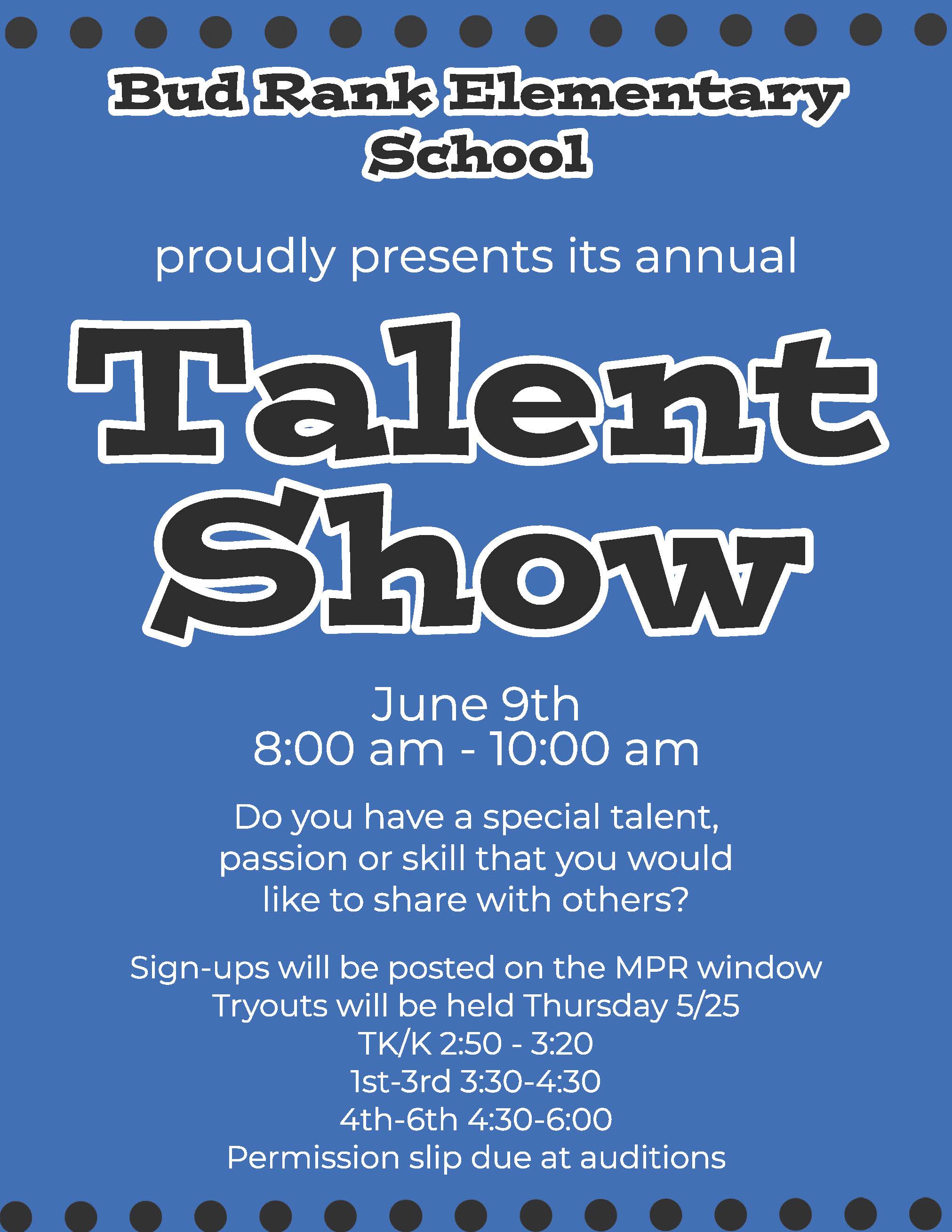 Talent Show Flier, pdf attached