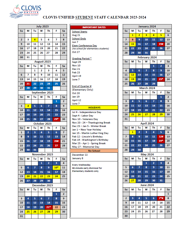 23-24 Student Calendar