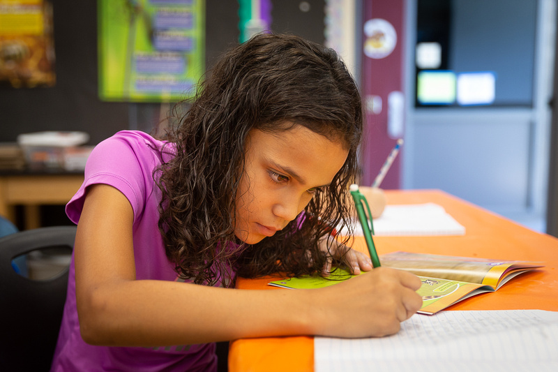 student working