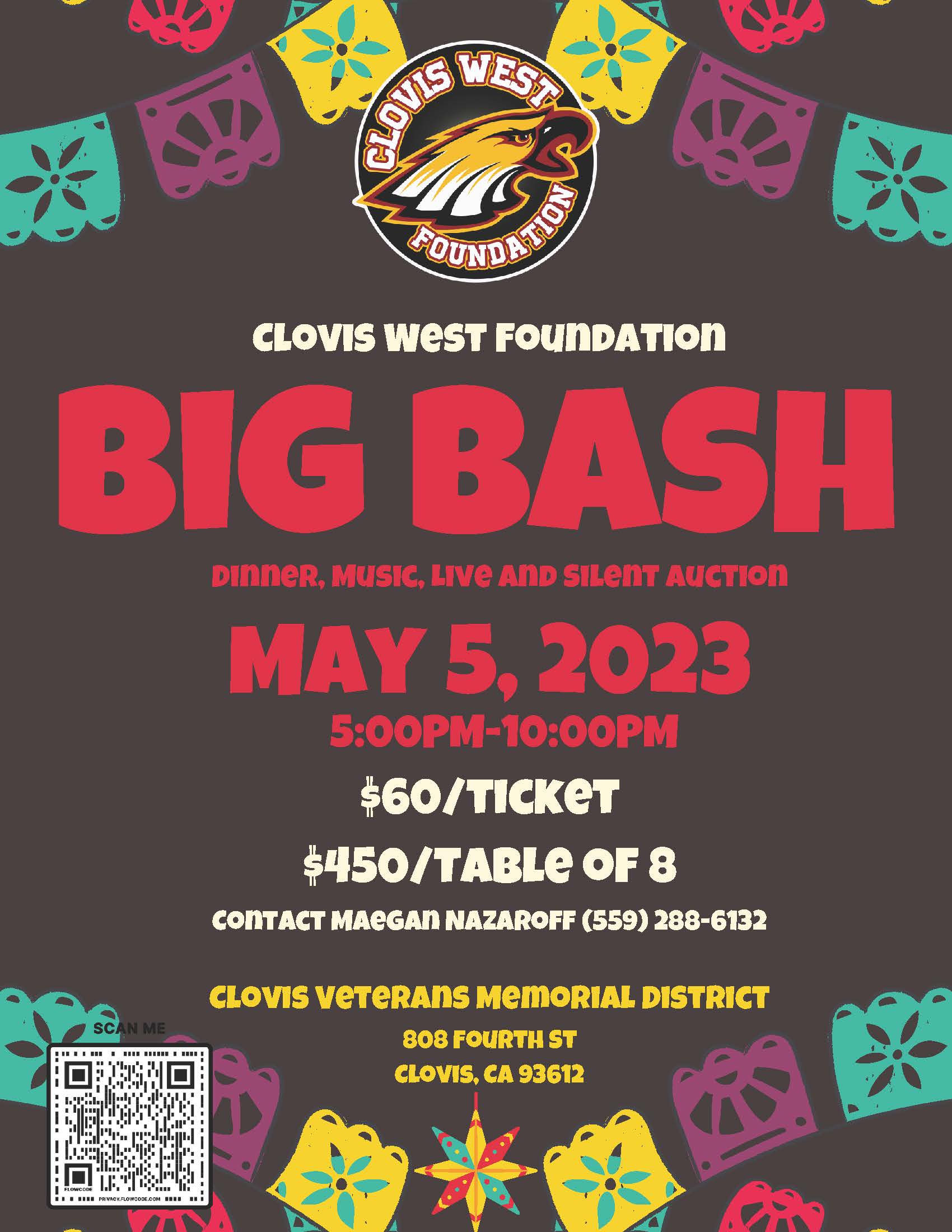 CW foundation big bash may 5th 5 to10PM Clovis Veterans Mem Dist 