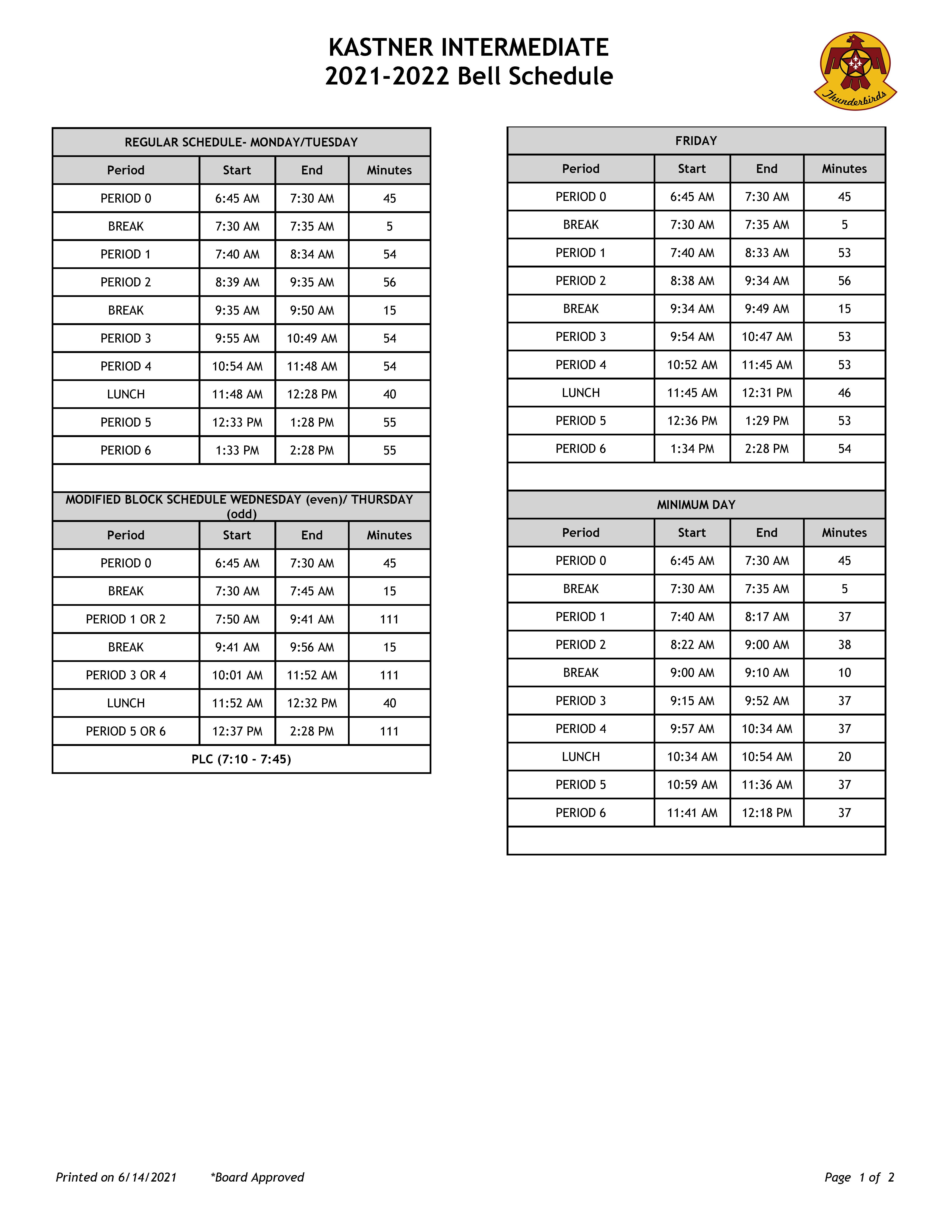 bell schedule 21-22 page 1
