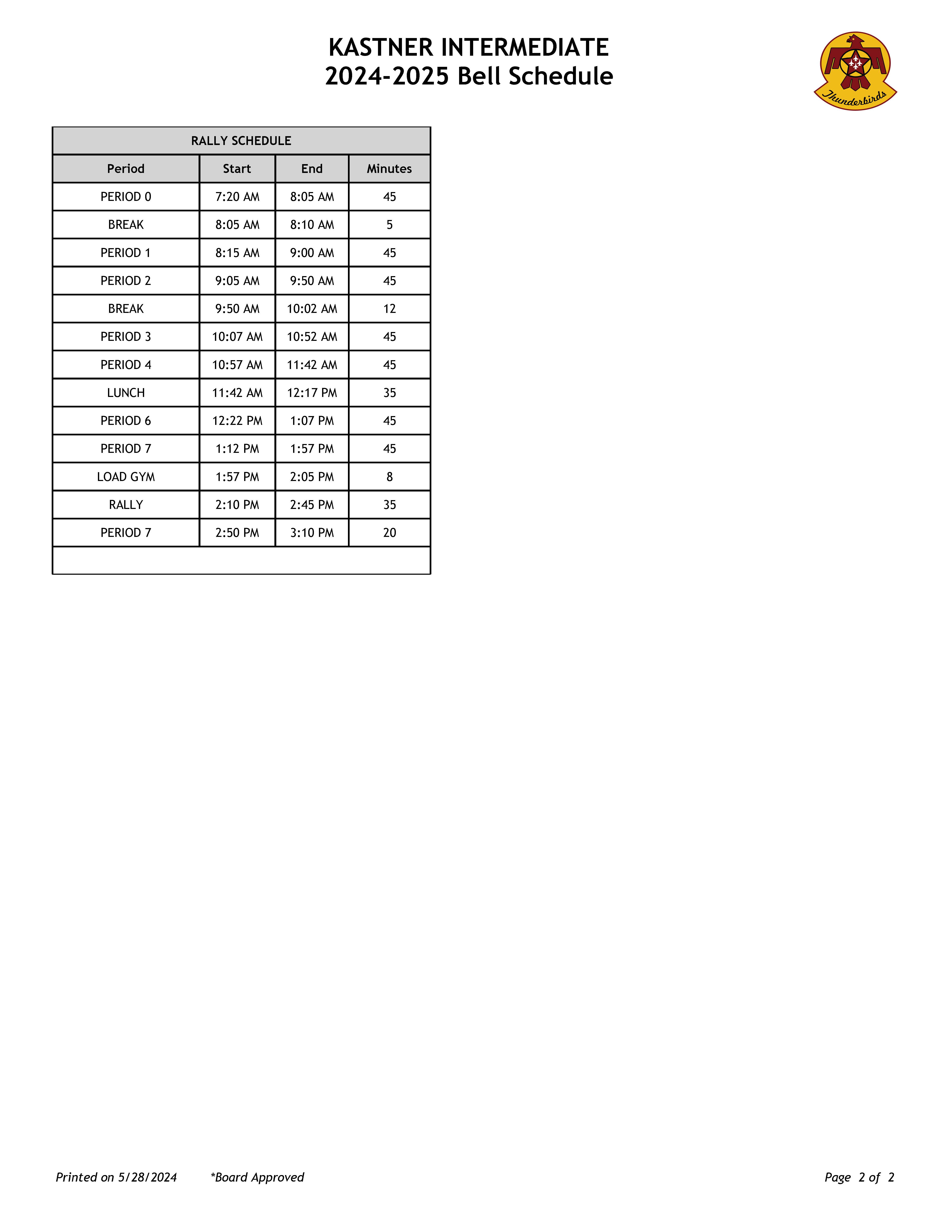 24-25 rally bell schedule