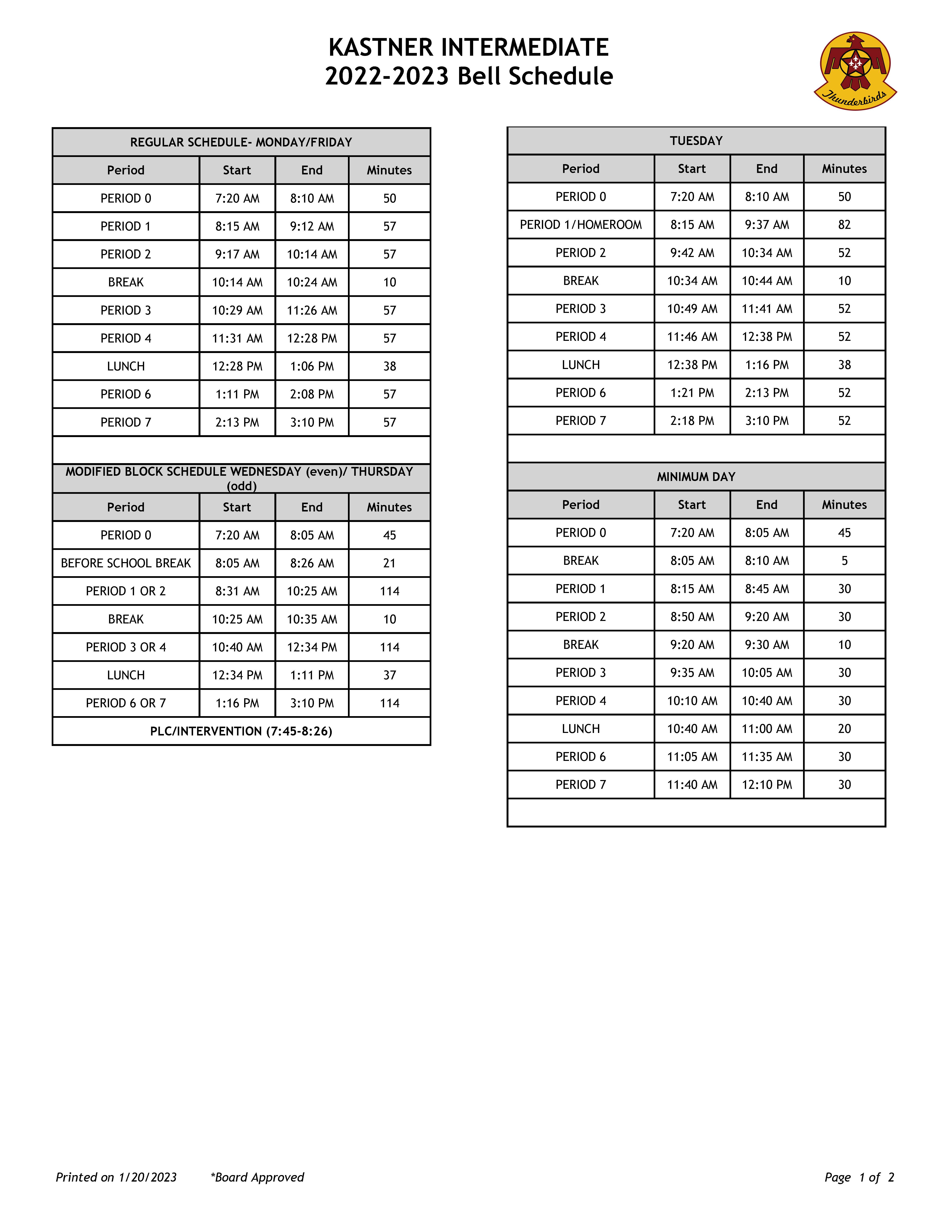 bell schedule 22-23 page 1