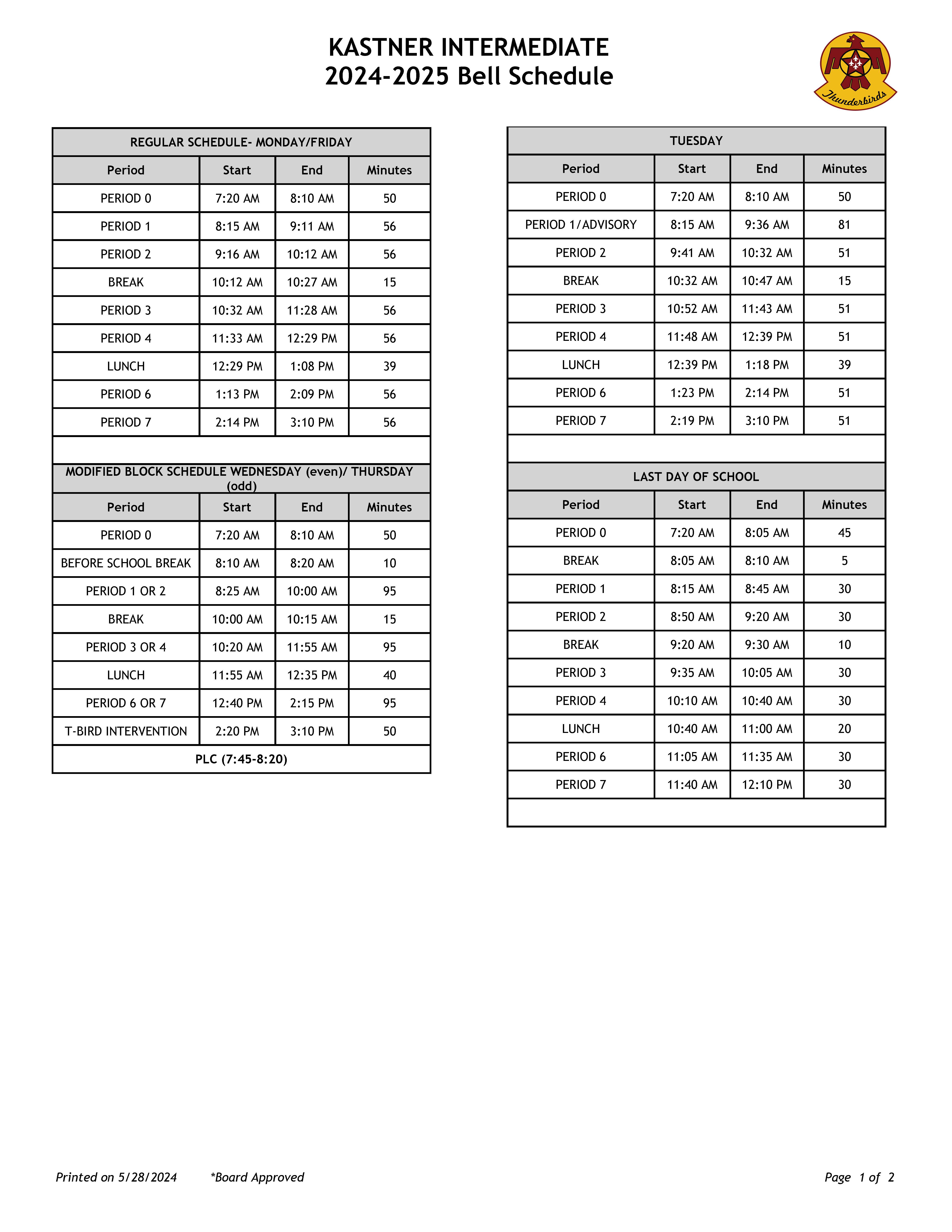 24-25 bell schedule