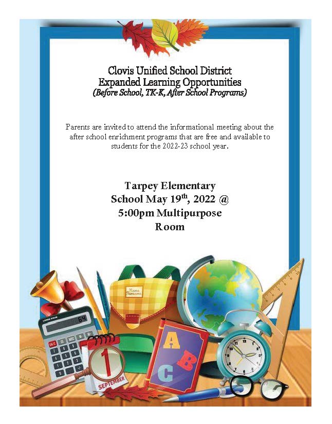 Clovis Unified School District Expanded Learning Opportunities 