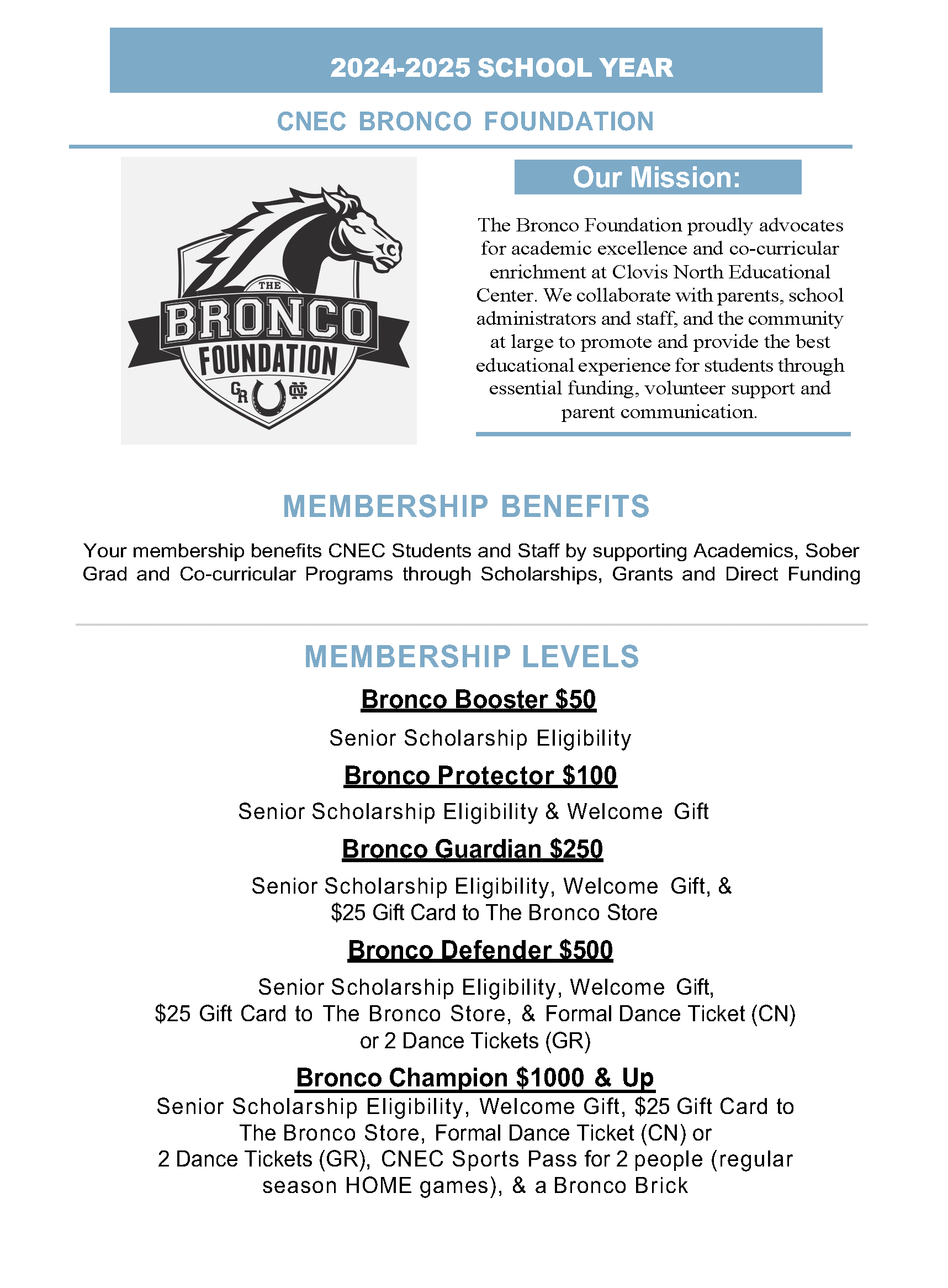join the bronco foundation