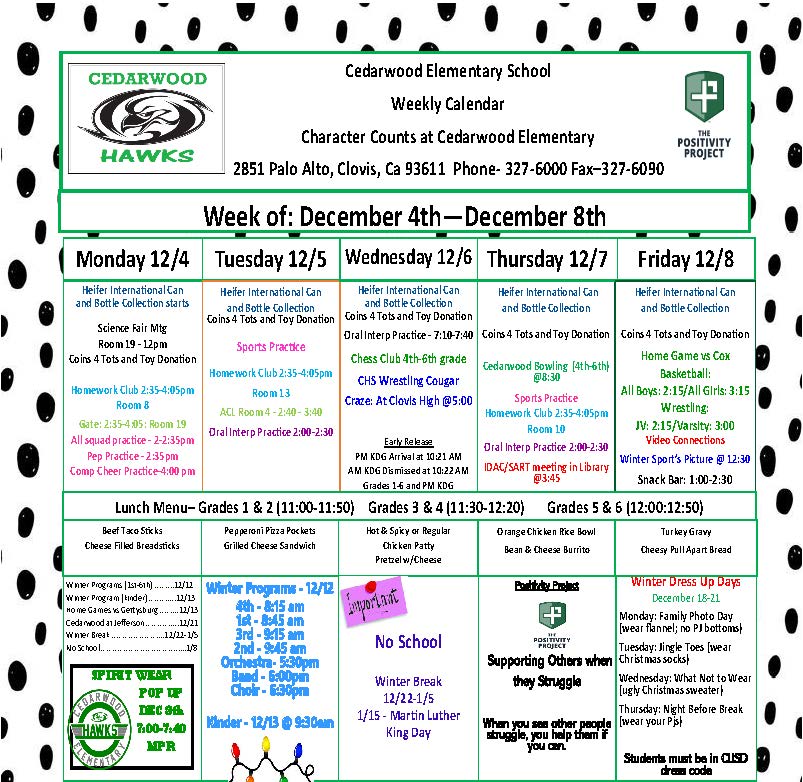 Weekly Calendar