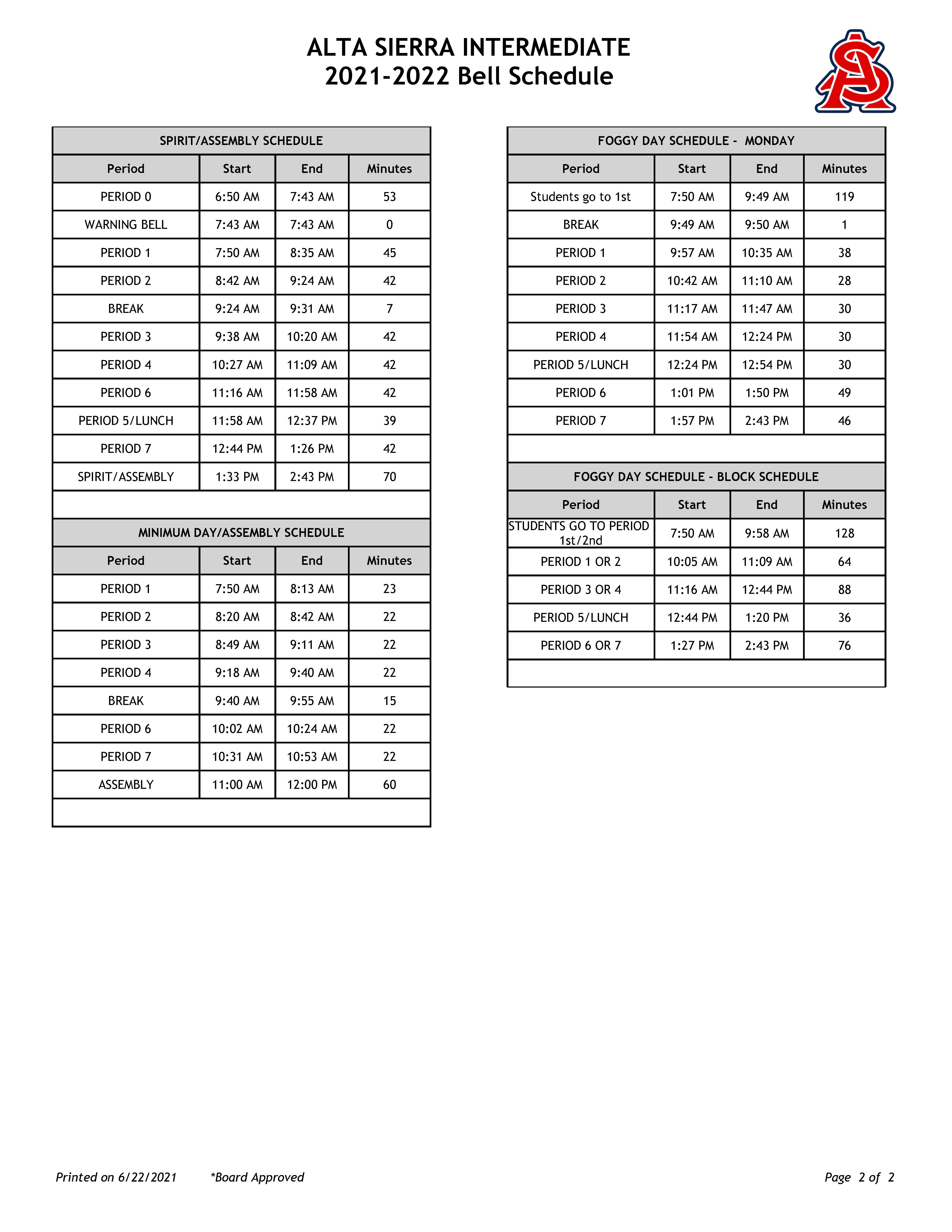 ASI Bell Schedule P2