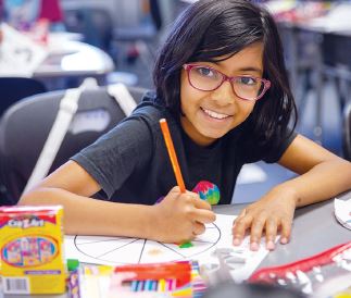 young student writing