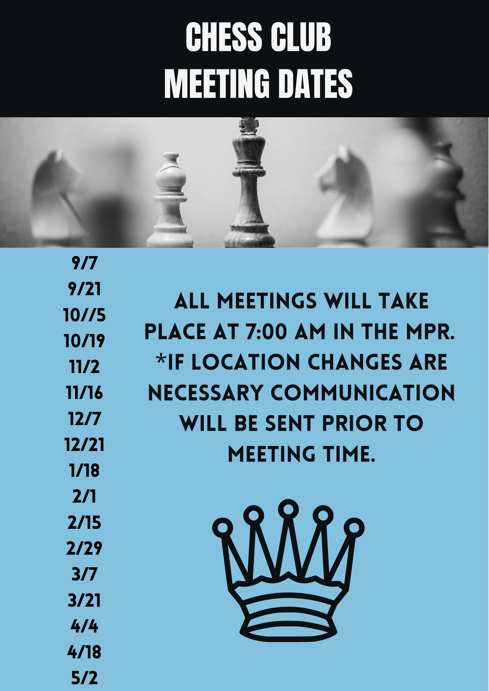 Chess Club Dates