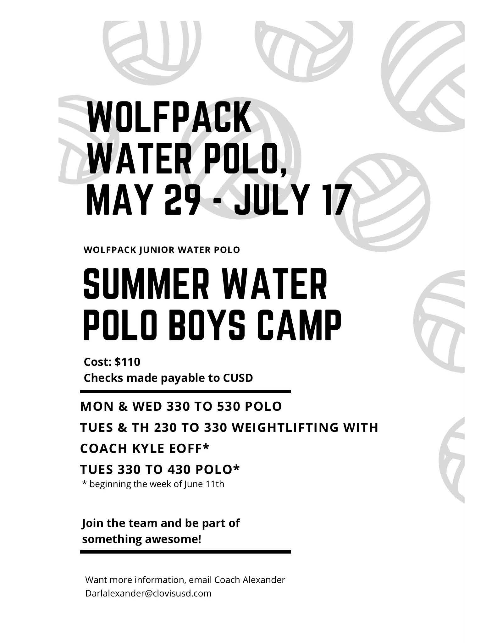 Boys Water Polo Flyer