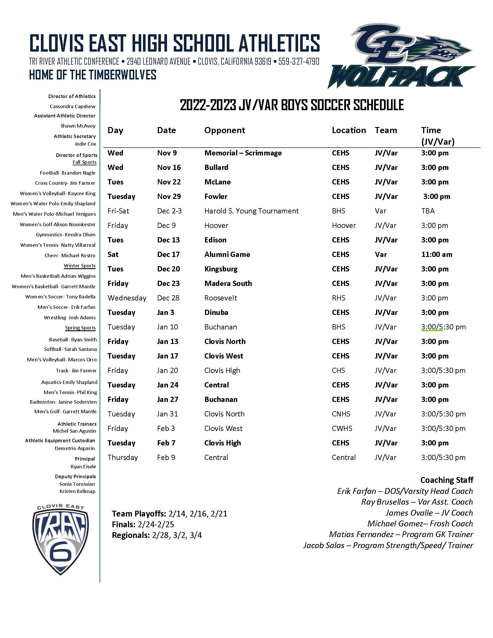 22-23 boys soccer schedule