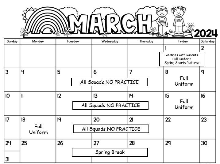 March Cheer 2024 Calendar